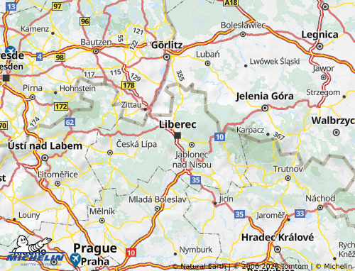 Carte MICHELIN Liberec - ViaMichelin