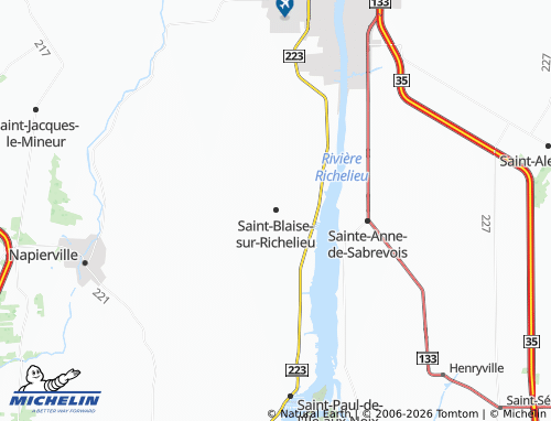 Mapa MICHELIN Saint-Blaise-sur-Richelieu - ViaMichelin