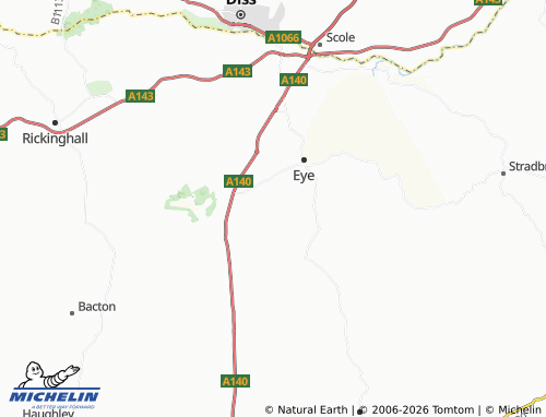 Carte MICHELIN Braiseworth - ViaMichelin