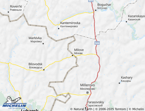 MICHELIN Starobilskyi raion map - ViaMichelin