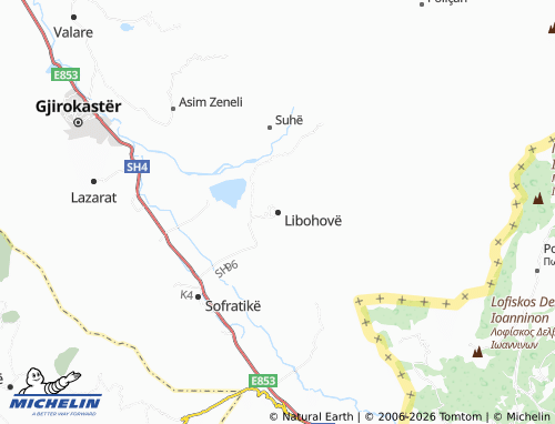 MICHELIN Libohovë map - ViaMichelin
