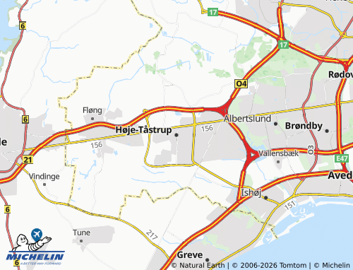 Mappa MICHELIN Høje-Tåstrup - ViaMichelin
