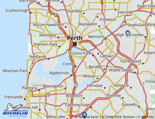 Kaart MICHELIN South Perth - ViaMichelin