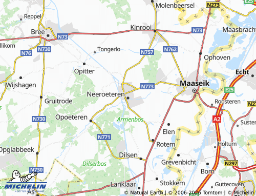 MICHELIN Neeroeteren map - ViaMichelin