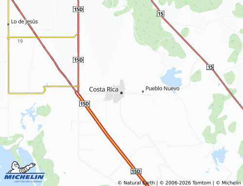 Mapa MICHELIN Costa Rica - ViaMichelin