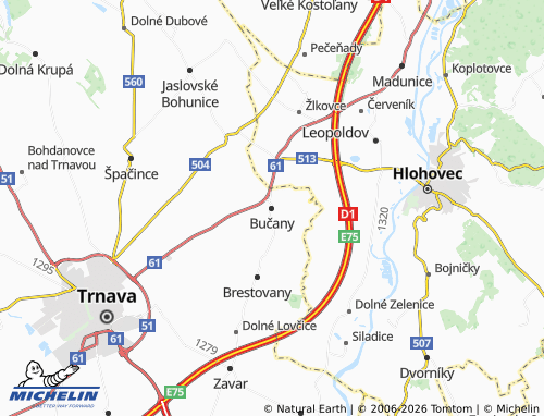 MICHELIN-Landkarte Bučany - ViaMichelin