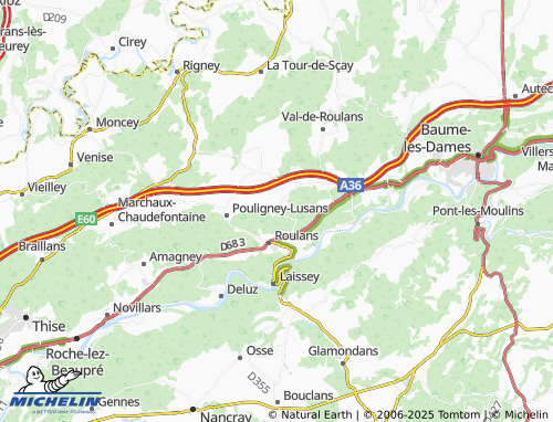 Carte MICHELIN Vennans - ViaMichelin