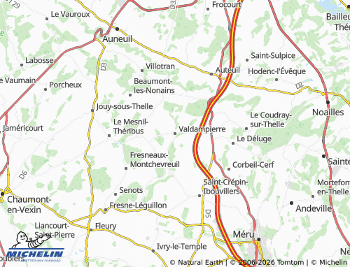 MICHELIN-Landkarte Valdampierre - ViaMichelin