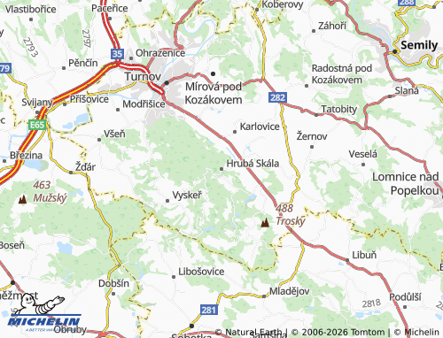 Mapa MICHELIN Hrubá Skála - ViaMichelin