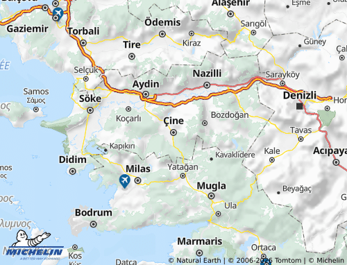 MICHELIN-Landkarte Çine - ViaMichelin