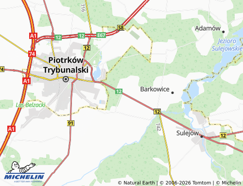 MICHELIN Poniatów map - ViaMichelin