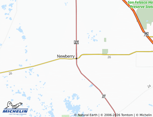 Mapa MICHELIN Newberry - ViaMichelin