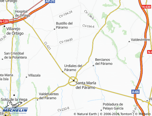 MICHELIN Villarrín del Páramo map - ViaMichelin