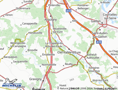 Carte MICHELIN Cailly-sur-Eure - ViaMichelin