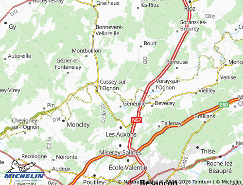 Kaart MICHELIN Bussières - ViaMichelin