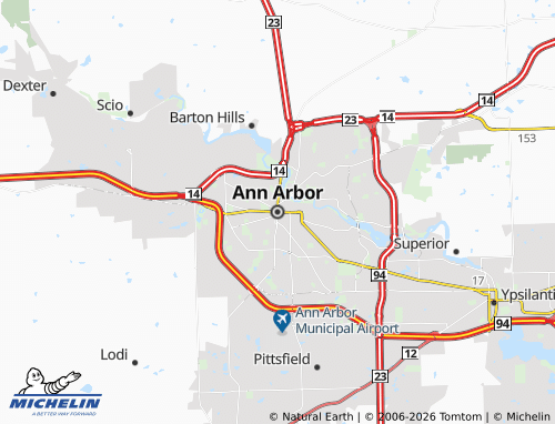 Mappa MICHELIN Ann Arbor - ViaMichelin