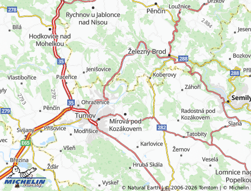 Kaart MICHELIN Rohliny - ViaMichelin