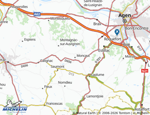 Carte MICHELIN Moncaut - ViaMichelin