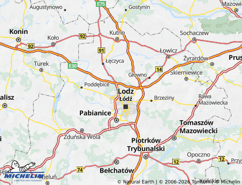 MICHELIN Zgierski map - ViaMichelin