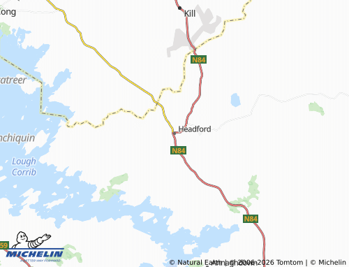 Kaart MICHELIN Headford - ViaMichelin