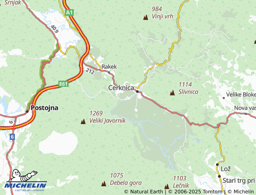 MICHELIN Dolenja vas map - ViaMichelin