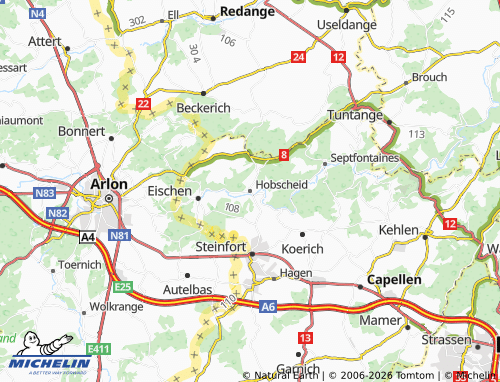 Kaart MICHELIN Hobscheid - ViaMichelin