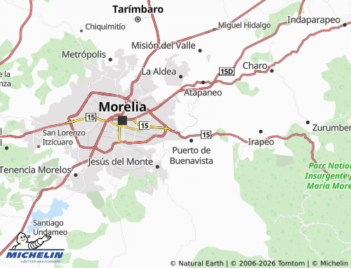 Mapa MICHELIN Cumbres de Morelia - ViaMichelin