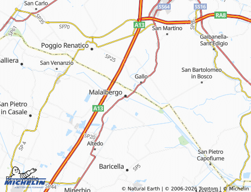 MICHELIN Malalbergo map - ViaMichelin