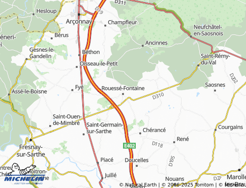 Carte MICHELIN Rouessé-Fontaine - ViaMichelin