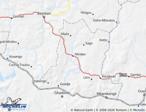 Mappa MICHELIN Alindao - ViaMichelin