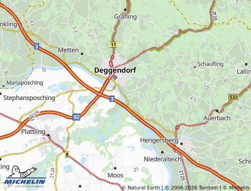MICHELIN Deggenau map - ViaMichelin