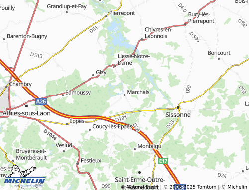 MICHELIN Marchais map - ViaMichelin