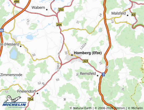 MICHELIN-Landkarte Homberg (Efze) - ViaMichelin