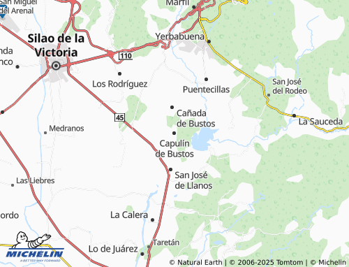 MICHELIN Capulín de Bustos map - ViaMichelin