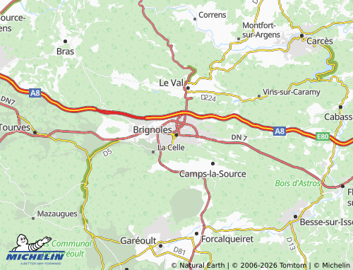 MICHELIN Brignoles map - ViaMichelin
