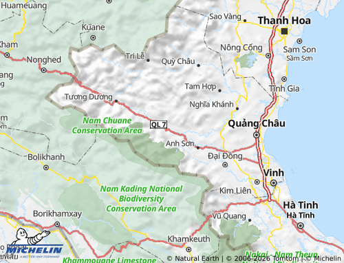 MICHELIN Con Cuông map - ViaMichelin