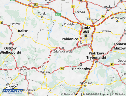MICHELIN Zduńskowolski map - ViaMichelin