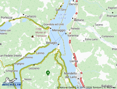 MICHELIN Bellagio map - ViaMichelin