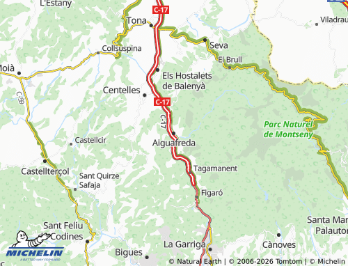 Carte MICHELIN Aiguafreda - ViaMichelin