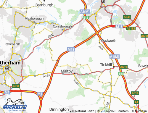 MICHELIN Braithwell map - ViaMichelin