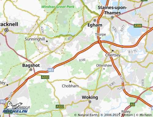 MICHELIN Longcross map - ViaMichelin