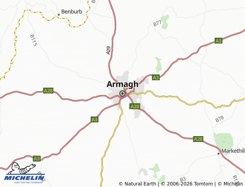 MICHELIN Armagh map - ViaMichelin