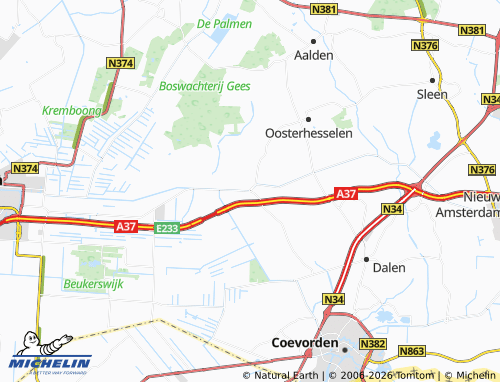 Kaart MICHELIN Zwinderen - ViaMichelin