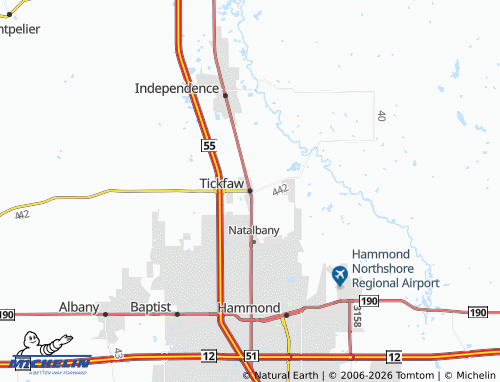 Mapa MICHELIN Tickfaw - ViaMichelin