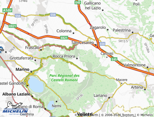 MICHELIN-Landkarte Rocca Priora - ViaMichelin