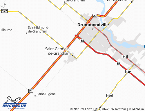 Carte MICHELIN Saint-Germain-de-Grantham - ViaMichelin
