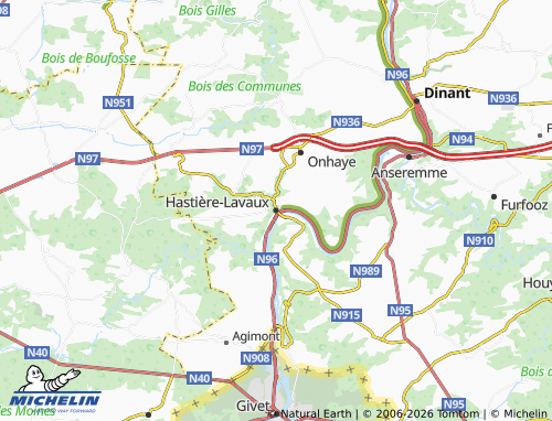 Carte MICHELIN Hastière-Lavaux - ViaMichelin