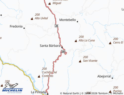 Carte MICHELIN Santa Bárbara - ViaMichelin