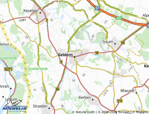 MICHELIN Geldern map - ViaMichelin