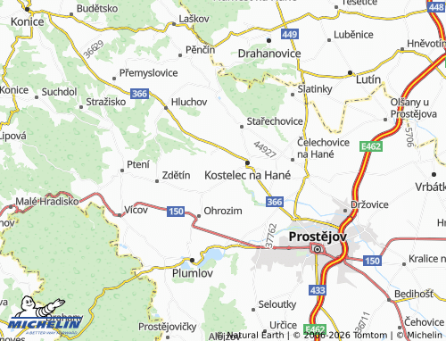 Mapa MICHELIN Bílovice-Lutotín - ViaMichelin